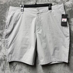 Iron Eagle Men's Gray Golf Shorts Size 40 Nylon Spandex Flat Front Zip Pocket
